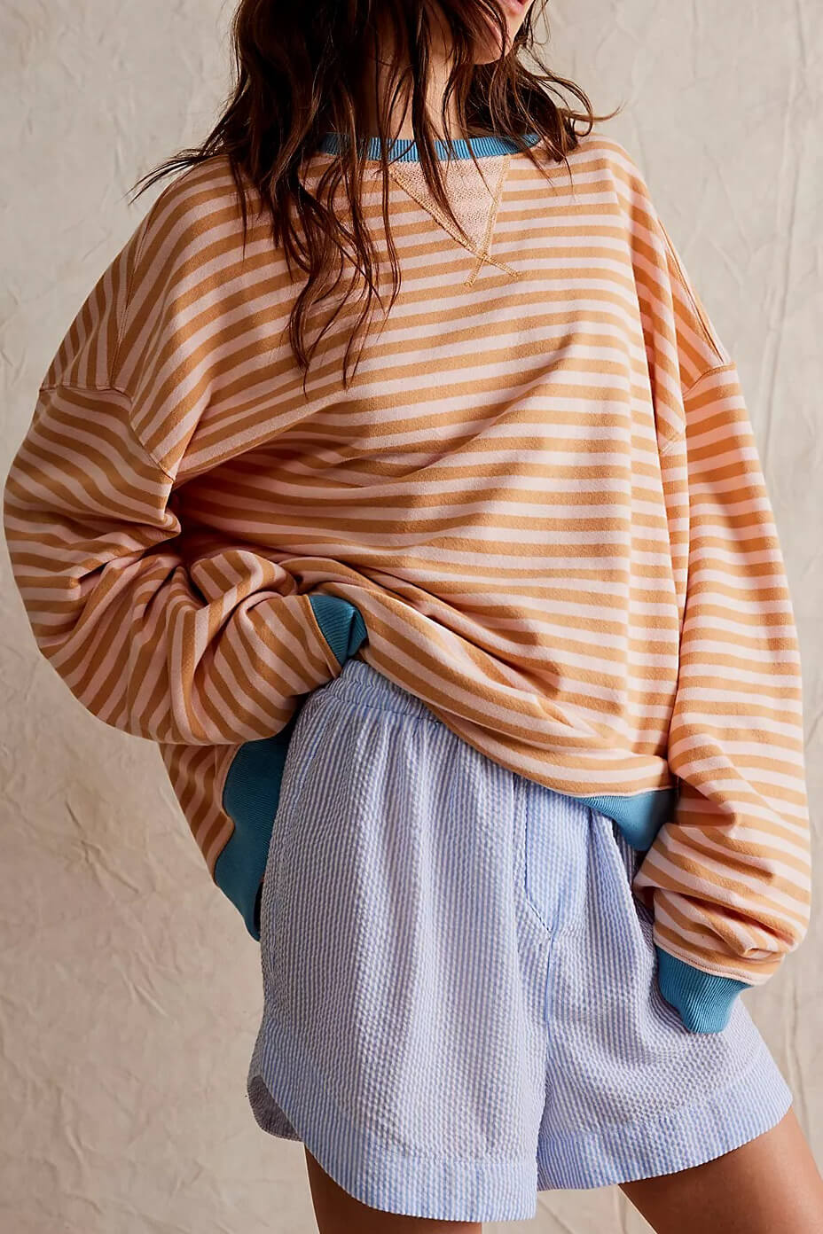 Women's Striped Sweater with Relaxed Fit