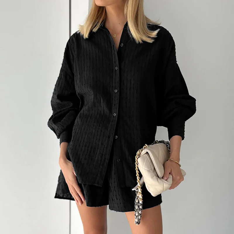 Women's Structured Shirt and Shorts Set