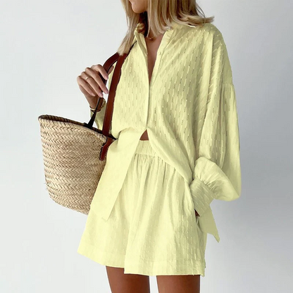 Women's Structured Shirt and Shorts Set