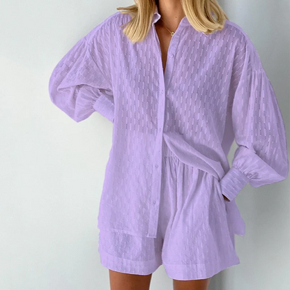 Women's Structured Shirt and Shorts Set