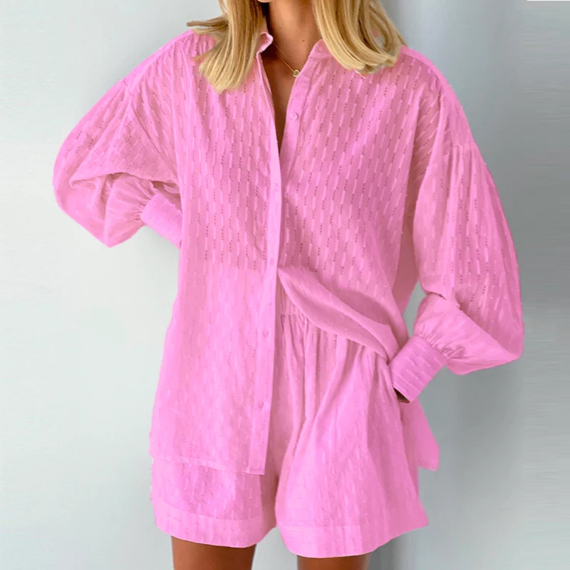 Women's Structured Shirt and Shorts Set