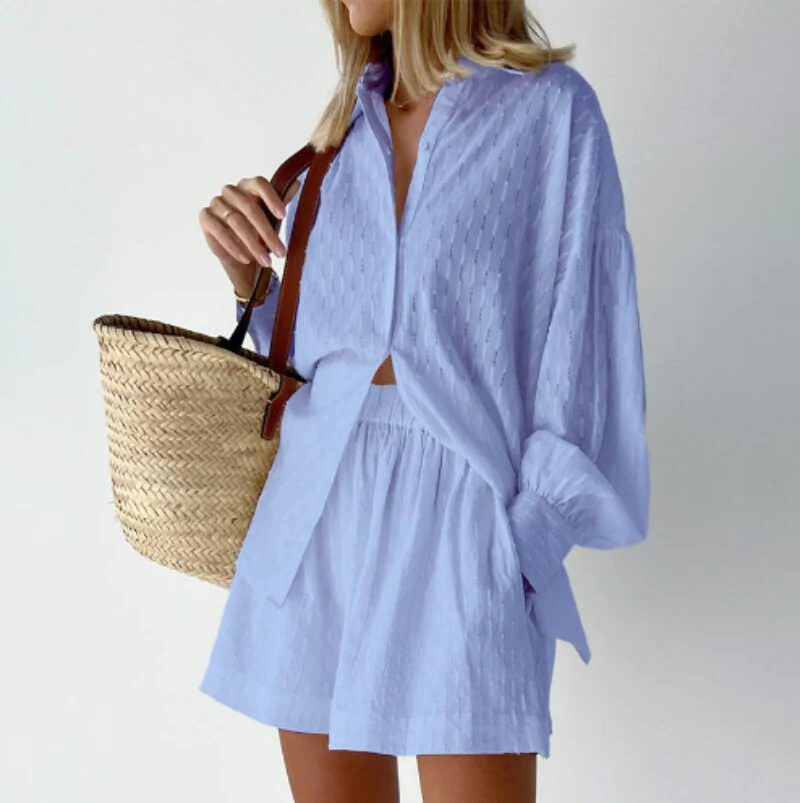 Women's Structured Shirt and Shorts Set