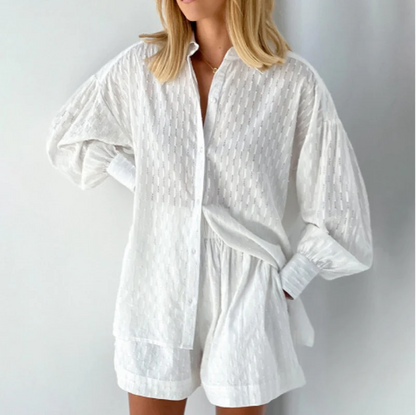 Women's Structured Shirt and Shorts Set