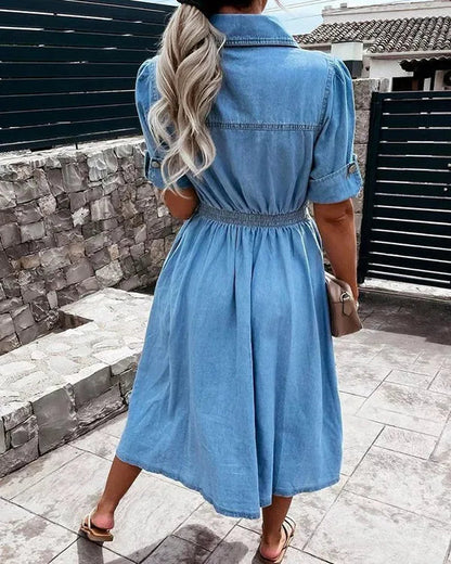 Women's Stylish Summer Midi Shirt Dress