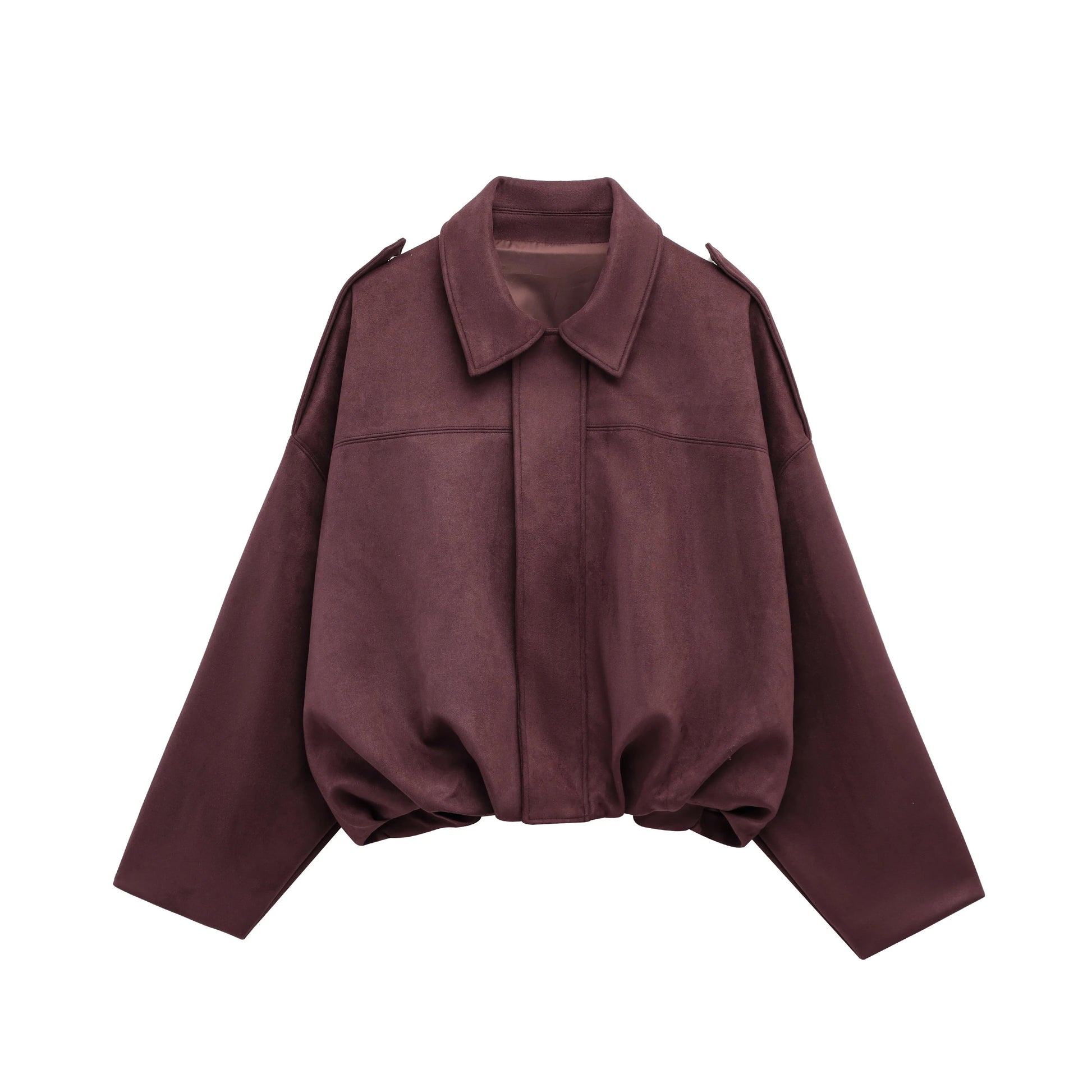 Women's Suede Bomber Jacket for Casual Wear