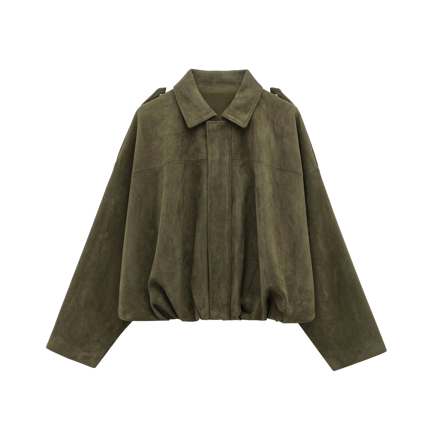 Women's Suede Bomber Jacket for Casual Wear