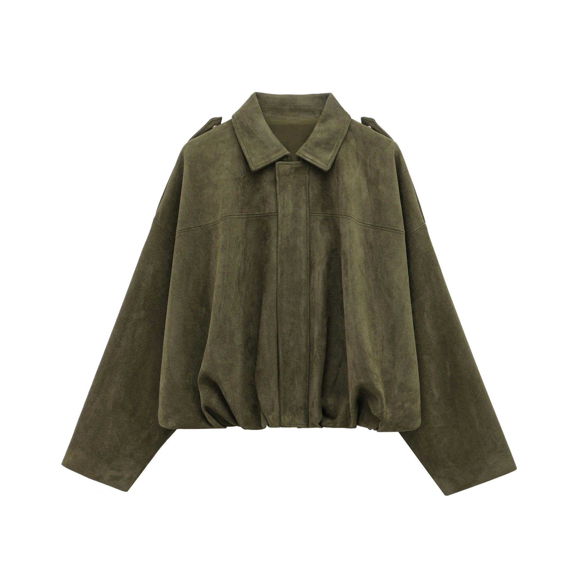 Women's Suede Bomber Jacket for Casual Wear