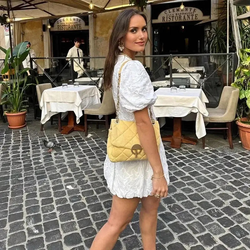 Women's Summer Minidress with Flower Pattern