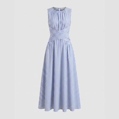 Women's Summer Stripe Wrap Maxi Dress
