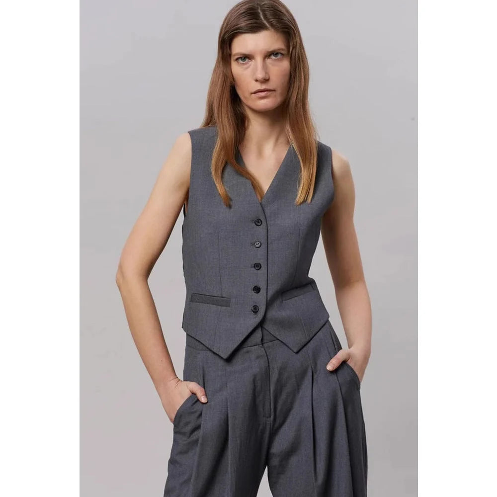 Women's Tailored Business Vest with Modern Design