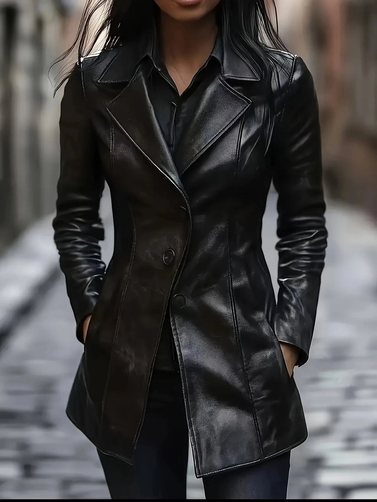 Women's Tailored Leather Trench Coat