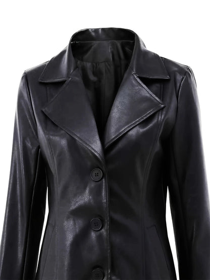 Women's Tailored Leather Trench Coat