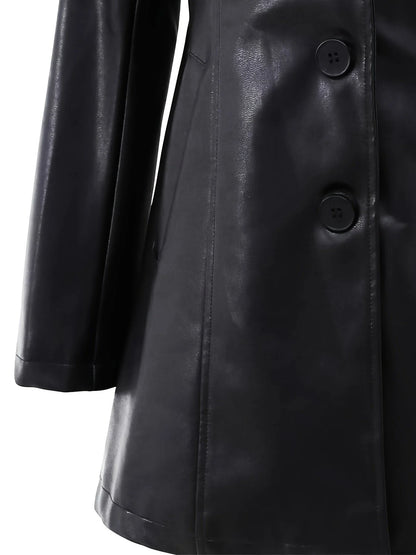 Women's Tailored Leather Trench Coat