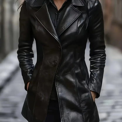 Women's Tailored Leather Trench Coat