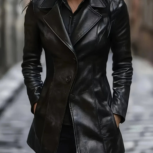 Women's Tailored Leather Trench Coat