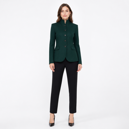 Women's Tailored Stand-Collar Blazer Jacket