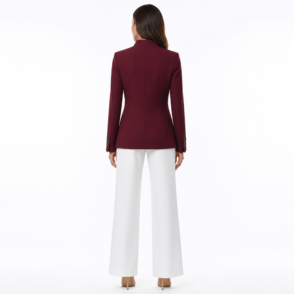 Women's Tailored Stand-Collar Blazer Jacket