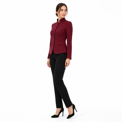 Women's Tailored Stand-Collar Blazer Jacket