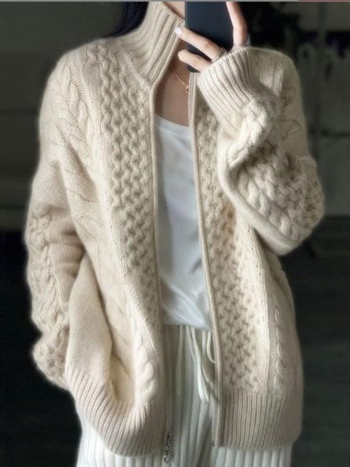 Women's Thick Knitted Turtleneck Cardigan