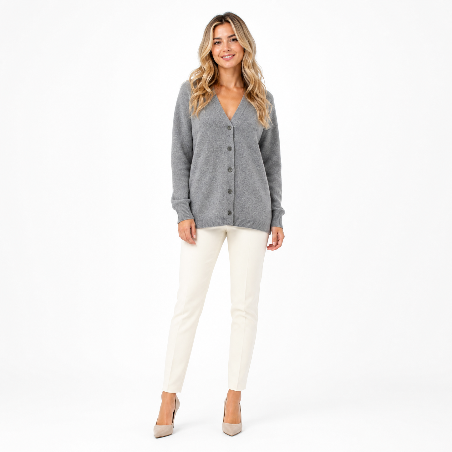 Women's V-Neck Loose Knit Cardigan