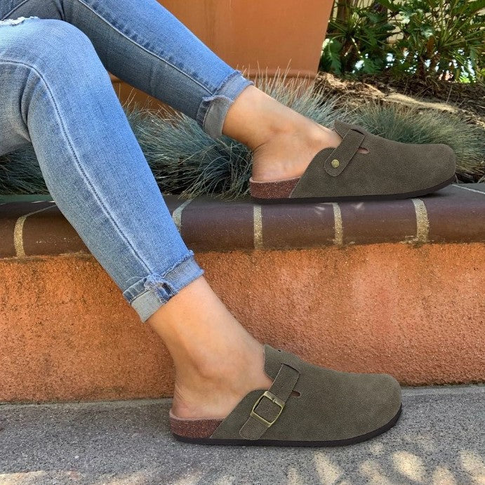 Women's Velor Round Toe Sandals
