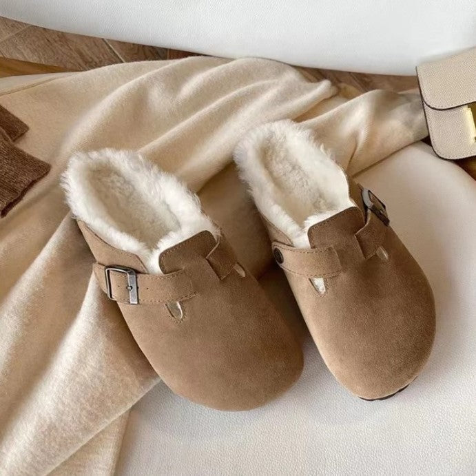 Women's Velor Round Toe Sandals