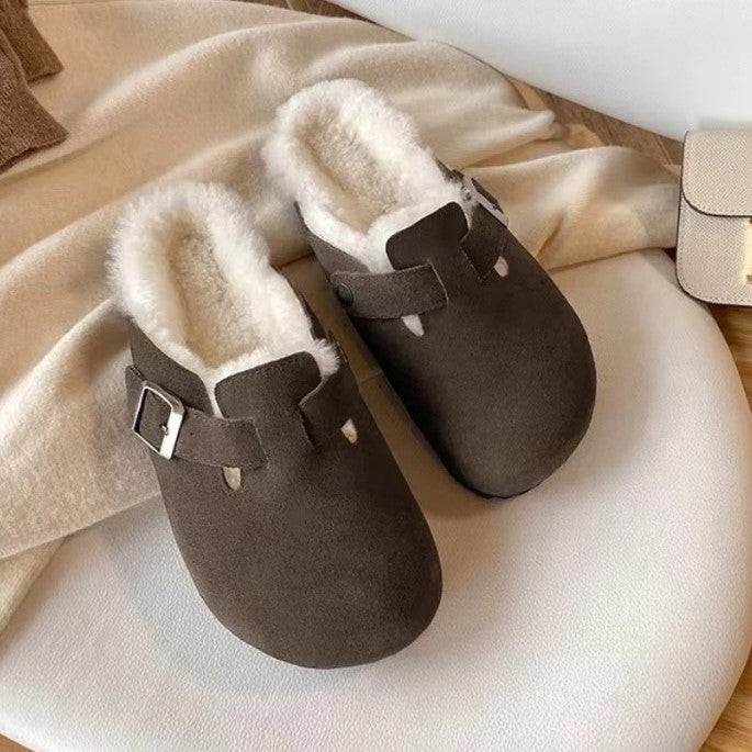 Women's Velor Round Toe Sandals