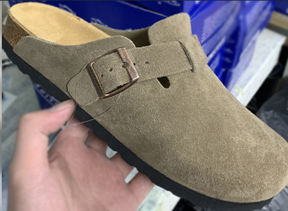 Women's Velor Round Toe Sandals