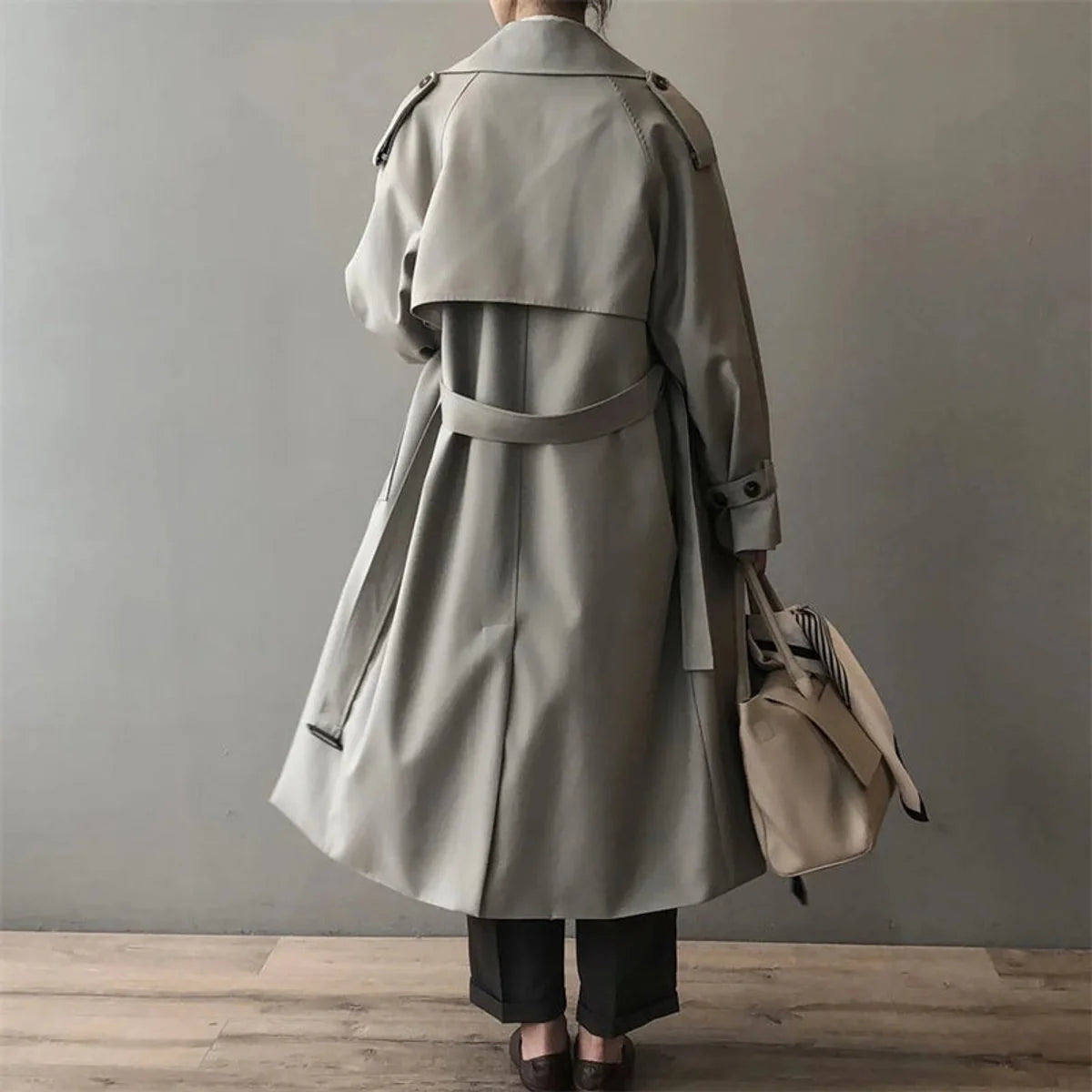 Women's Water-Repellent Long Trench Coat
