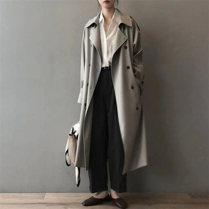 Women's Water-Repellent Long Trench Coat