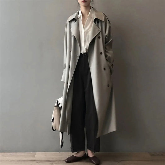 Women's Water-Repellent Long Trench Coat