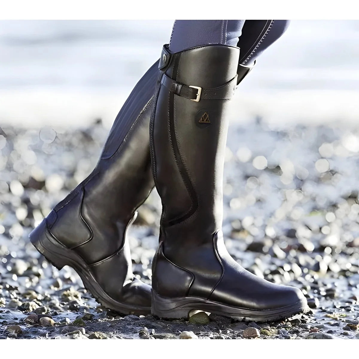 Women's Waterproof Knee-High Leather Riding Boots