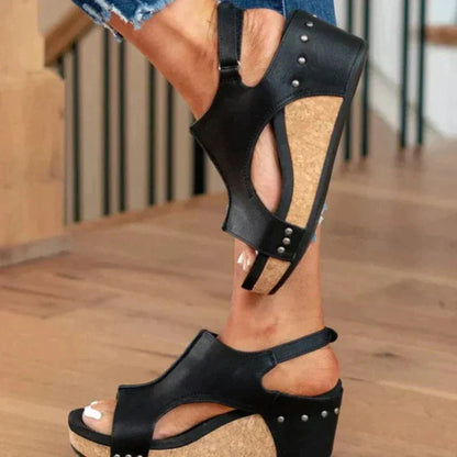 Women's Wedge Sandals with Open-Toe Design