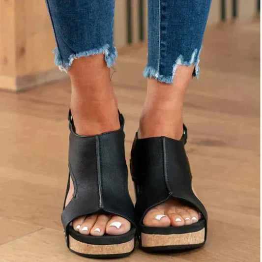 Women's Wedge Sandals with Open-Toe Design