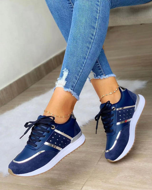 Women's Wedge Sneakers - Casual Trainers for Everyday Wear