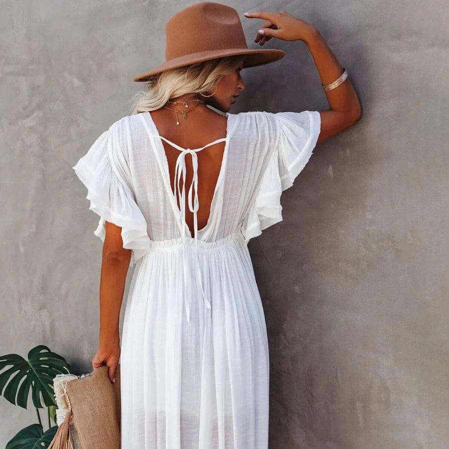 Women's White Maxi Beach Dress