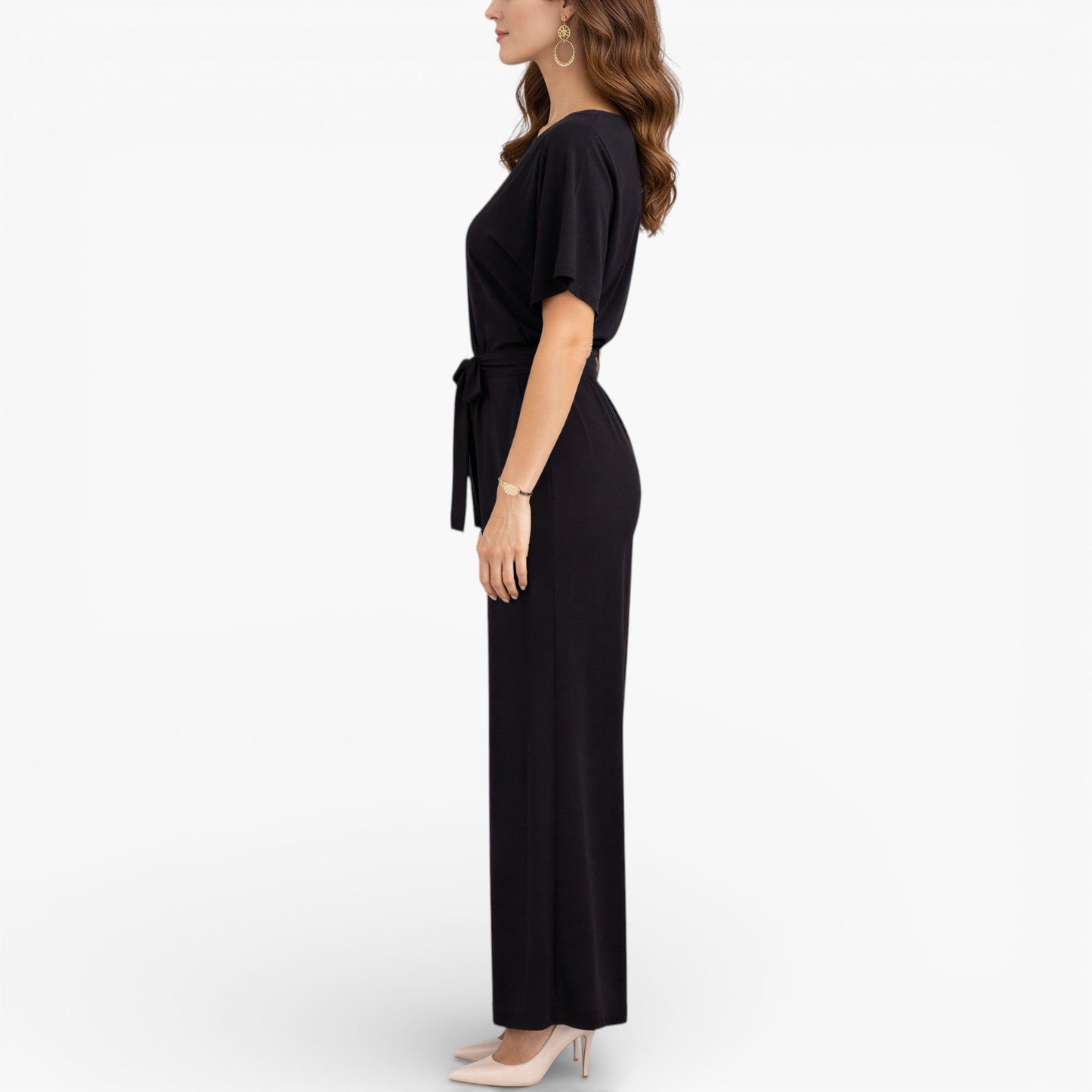 Women’s Wide Leg Belted Jumpsuit