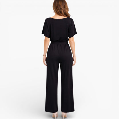 Women’s Wide Leg Belted Jumpsuit