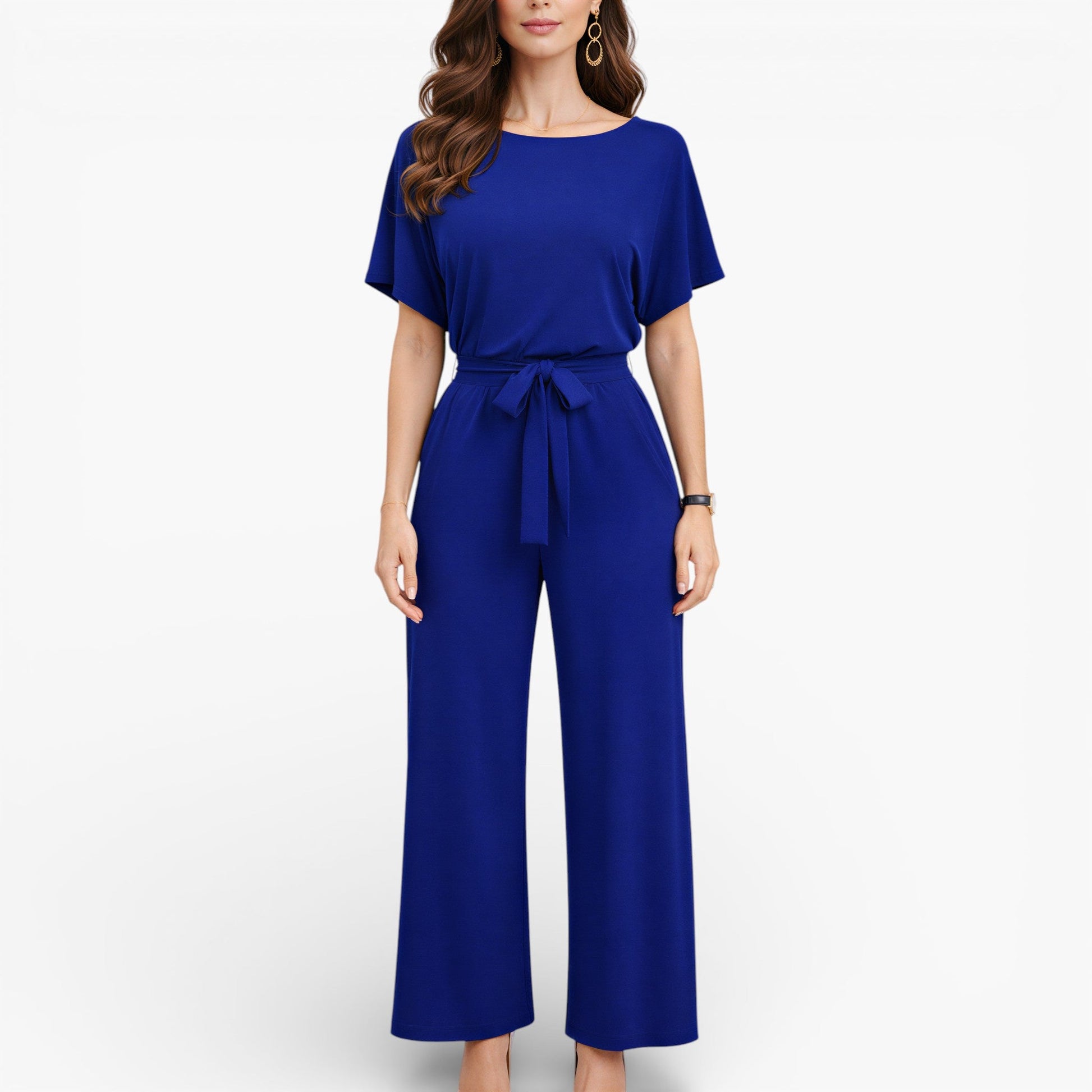 Women’s Wide Leg Belted Jumpsuit