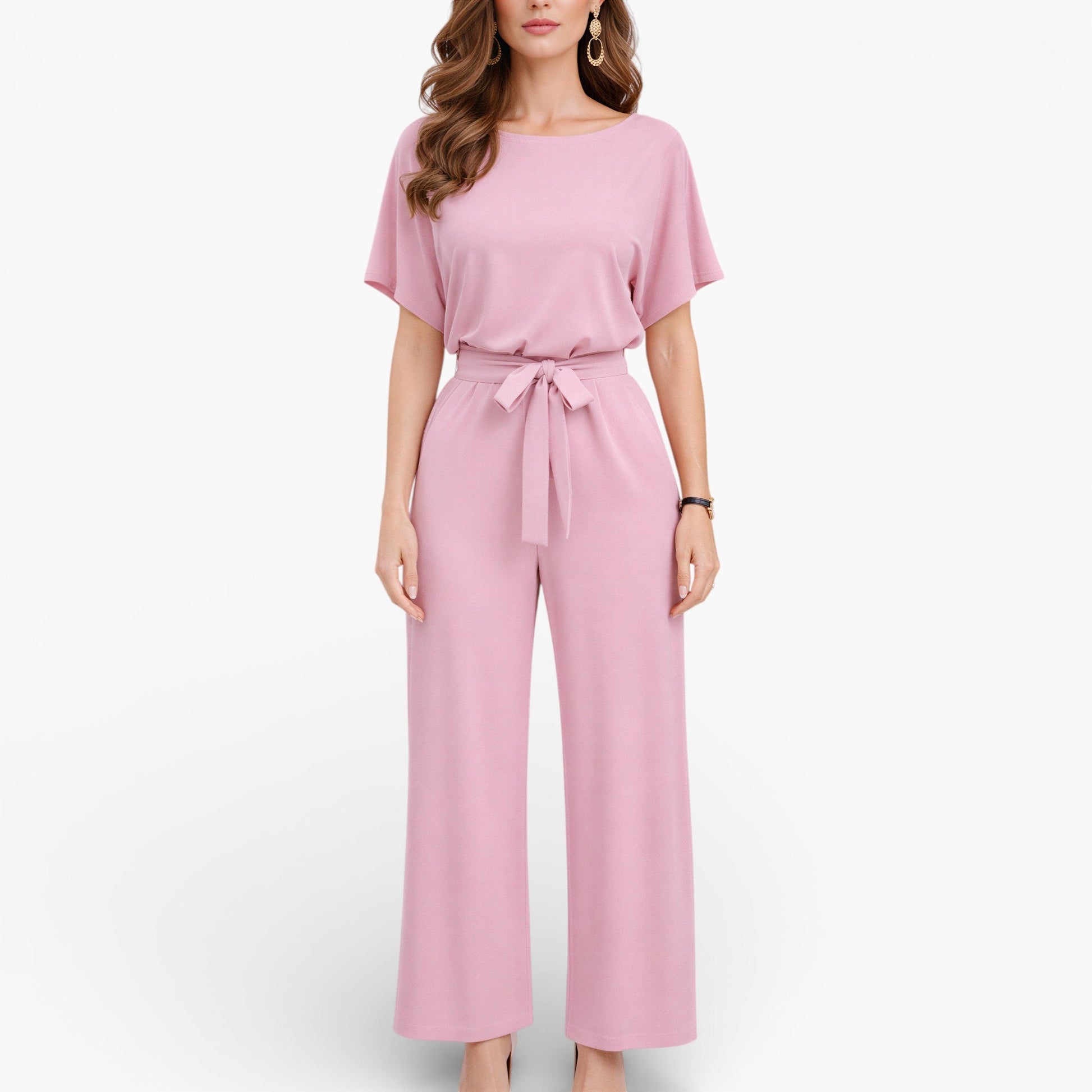 Women’s Wide Leg Belted Jumpsuit