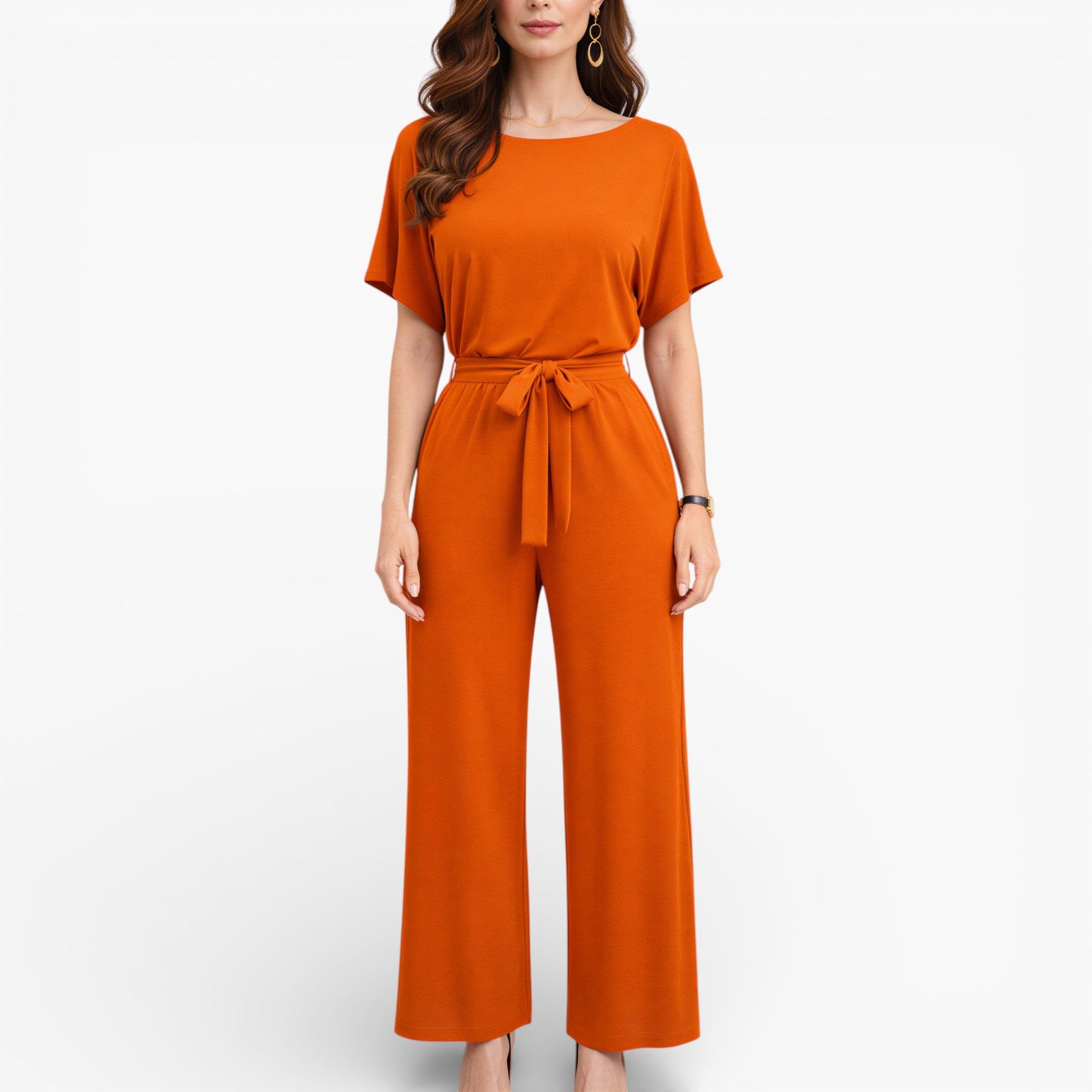 Women’s Wide Leg Belted Jumpsuit