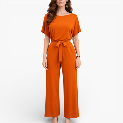 Women’s Wide Leg Belted Jumpsuit