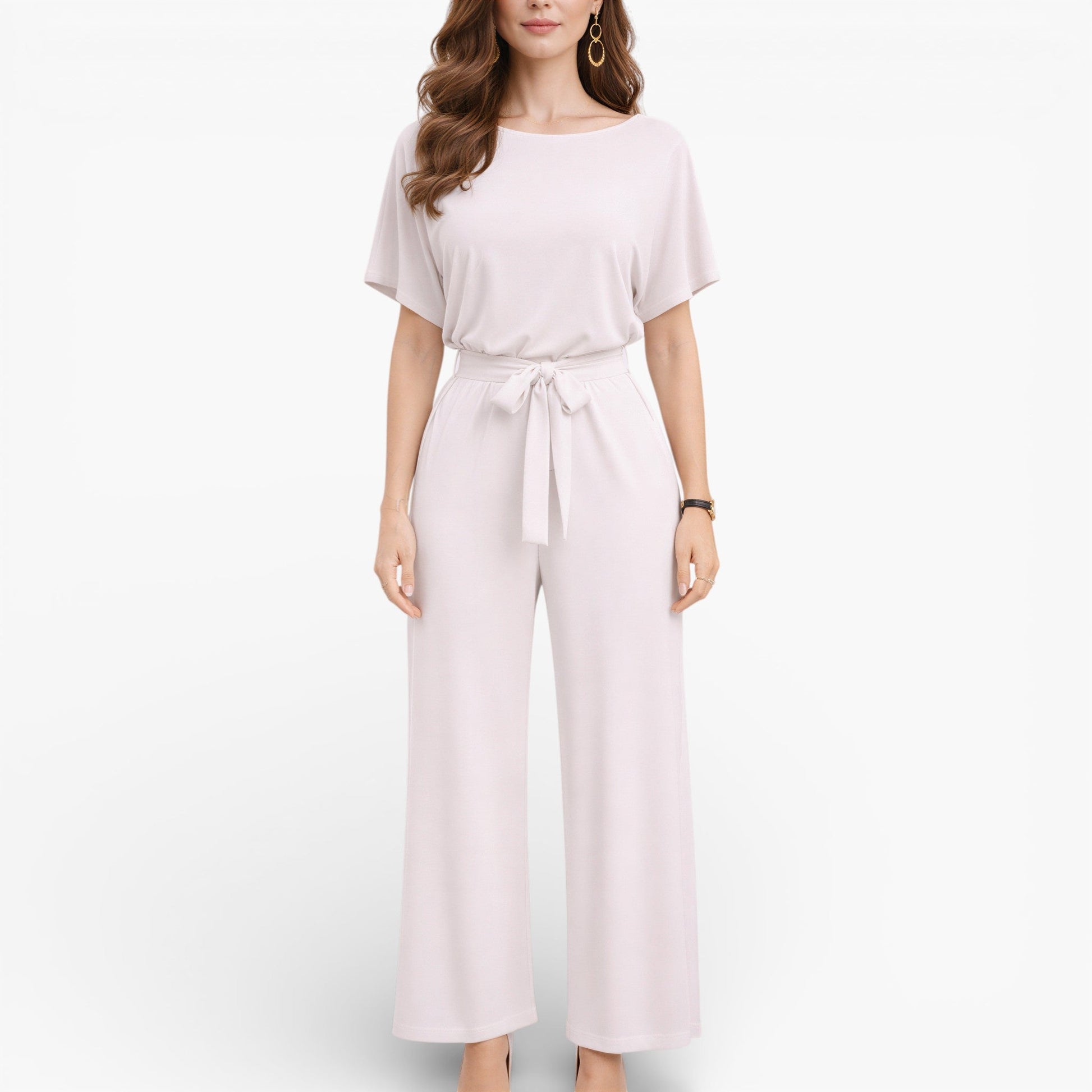 Women’s Wide Leg Belted Jumpsuit