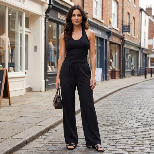 Women's Wide-Leg High-Waist Trousers