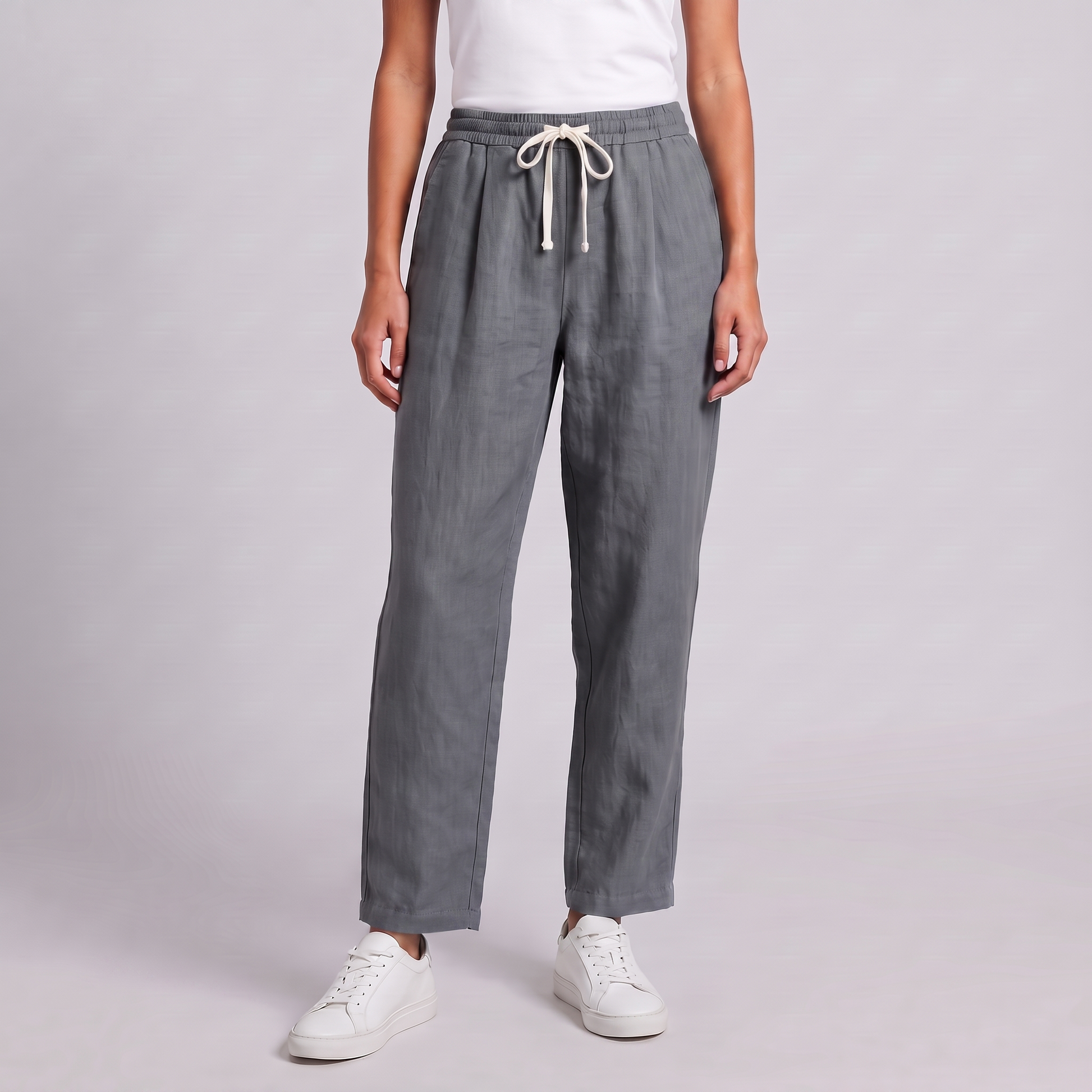 Women's Wide Leg Linen Trousers