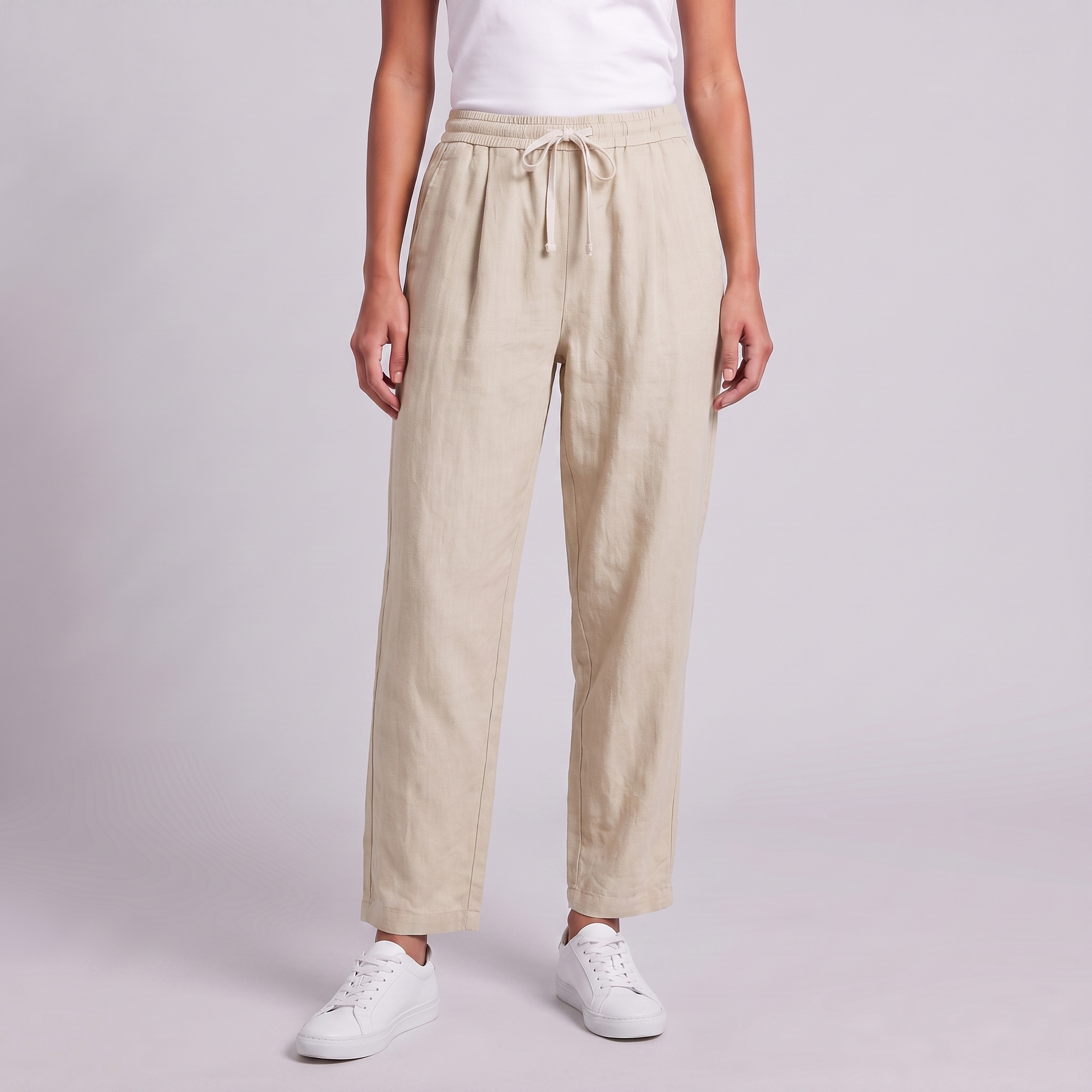 Women's Wide Leg Linen Trousers