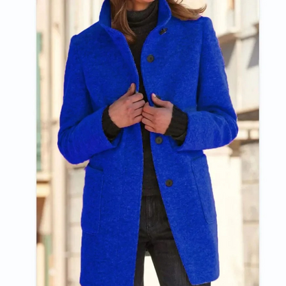 Women's Windproof Winter Coat with Stand-Up Collar