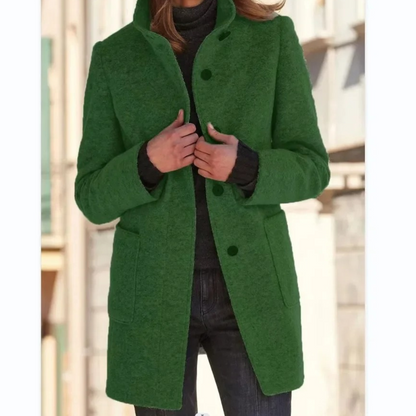 Women's Windproof Winter Coat with Stand-Up Collar