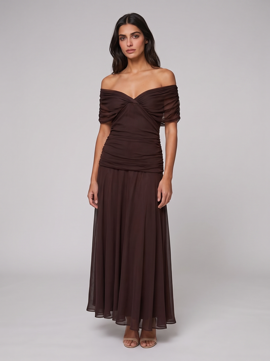 Women's Elegant V-Neck Maxi Dress