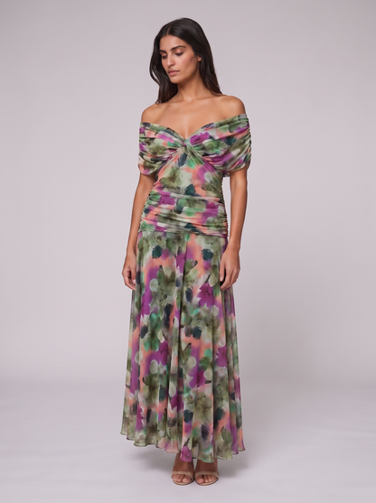 Women's Elegant V-Neck Maxi Dress